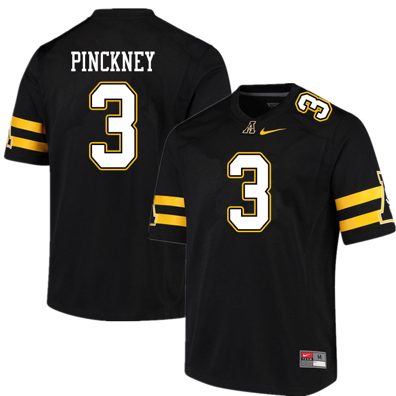 Men #3 Jacoby Pinckney Appalachian State Mountaineers College Football Jerseys Sale-Black